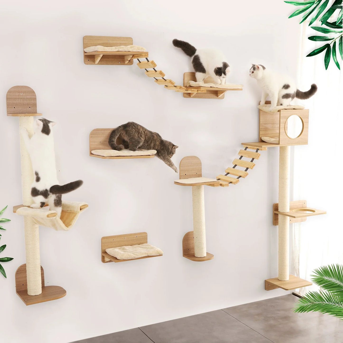 Piece Wall-Mounted Cat Climbing Rope Solid