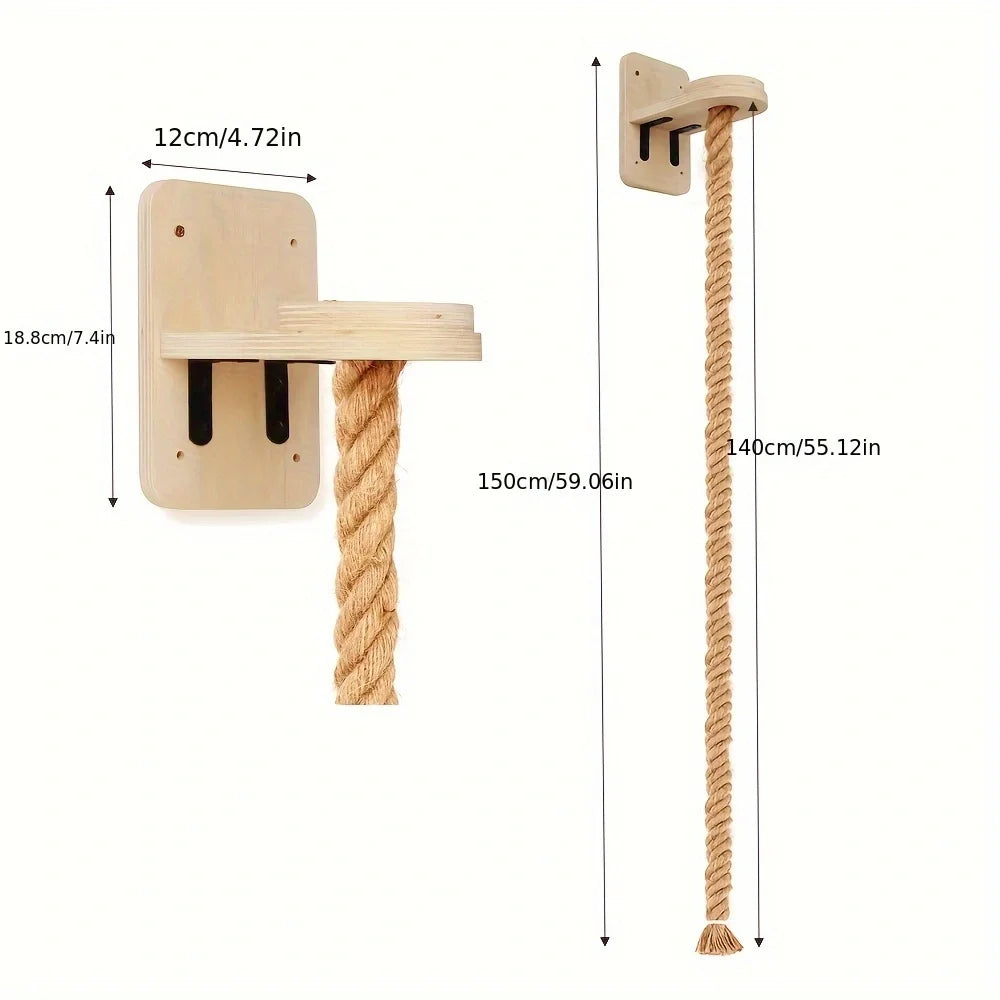 Piece Wall-Mounted Cat Climbing Rope Solid